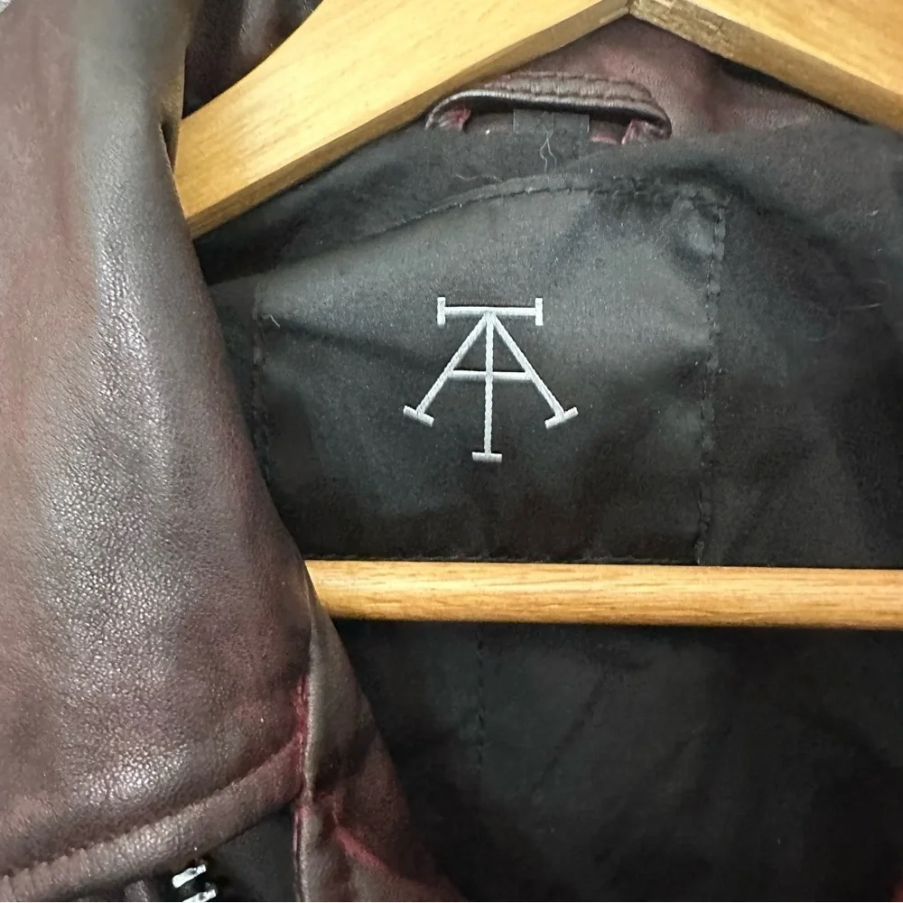 Threads Of Apollo Full Zip Women’s Bomber Jacket Burgundy Sheep Leather Small - Picture 4 of 8